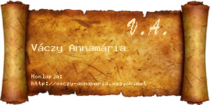 Váczy Annamária névjegykártya