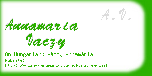 annamaria vaczy business card