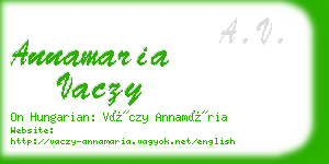 annamaria vaczy business card